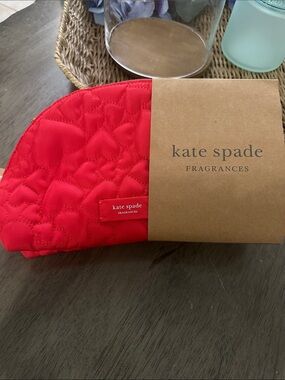 kate spade Red Quilted Heart Cosmetic Pouch